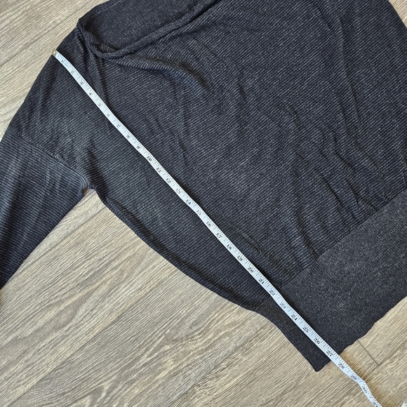 Eileen Fisher Gray Striped Lightweight Sweater Merino Wool - Picture 6 of 9